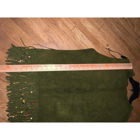 Vintage/ Retro / Groovy Handmade Leather Vest With Fringe , Concho’s & Beads - Picture 16 of 16